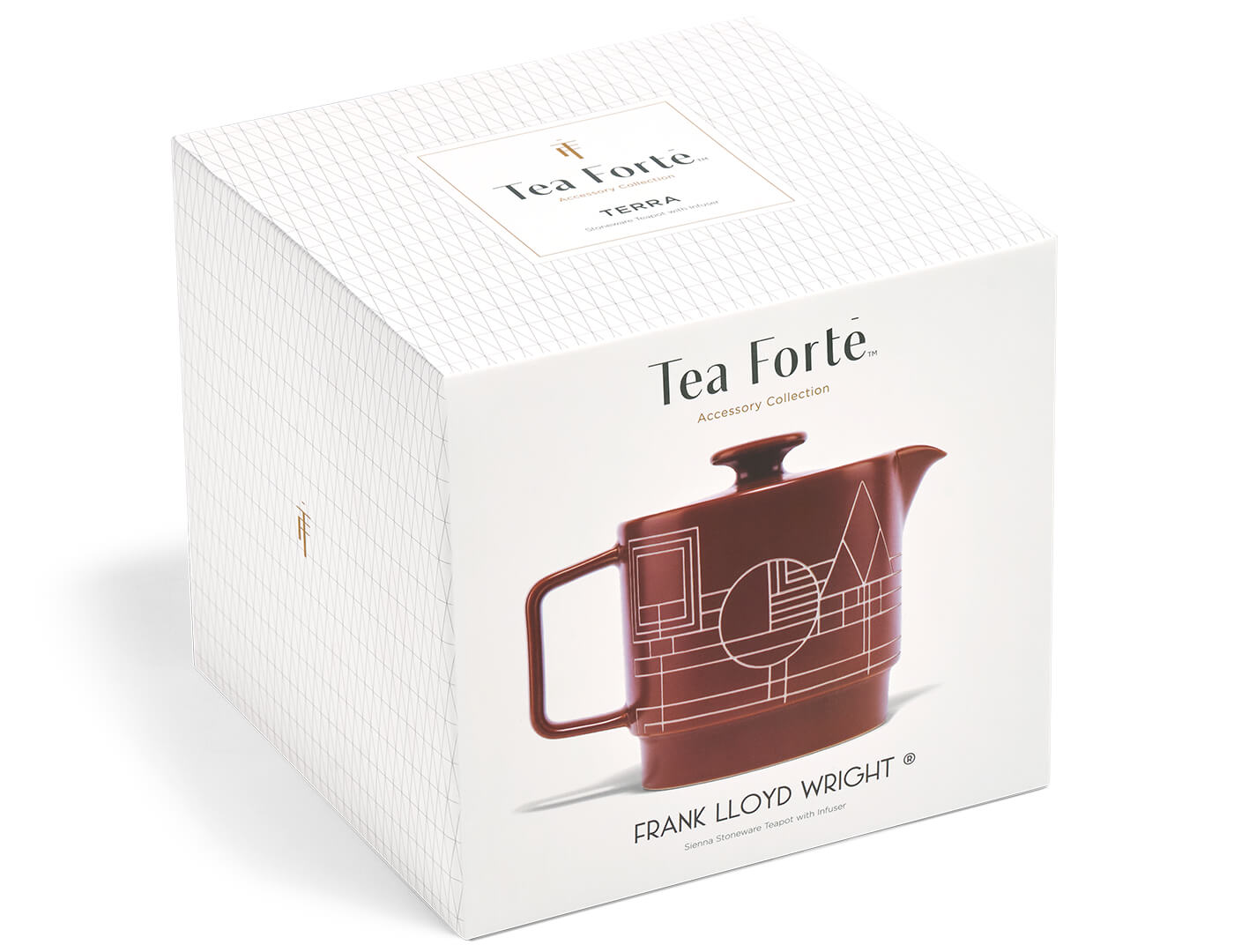 Terra stoneware Teapot with infuser box, front